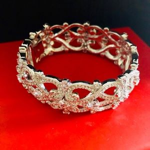 Nadri Silver & Crystal cuff style bracelet
